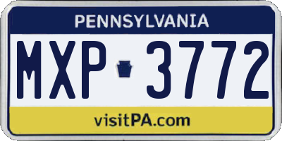 PA license plate MXP3772