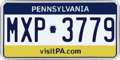 PA license plate MXP3779