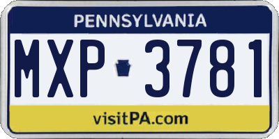 PA license plate MXP3781