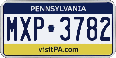 PA license plate MXP3782