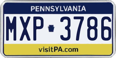 PA license plate MXP3786