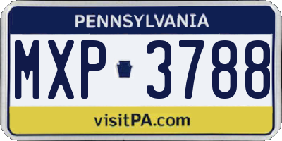 PA license plate MXP3788