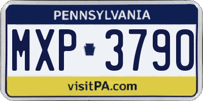 PA license plate MXP3790