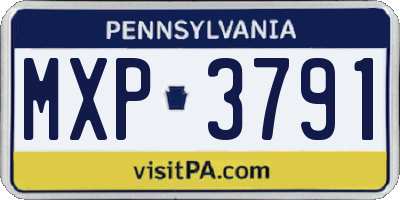 PA license plate MXP3791