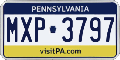 PA license plate MXP3797
