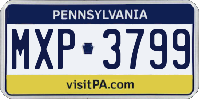 PA license plate MXP3799