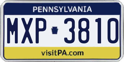 PA license plate MXP3810