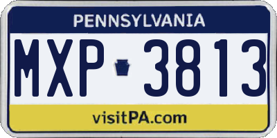 PA license plate MXP3813