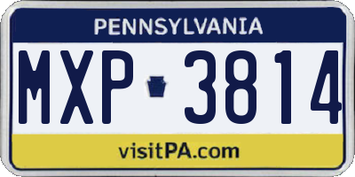 PA license plate MXP3814