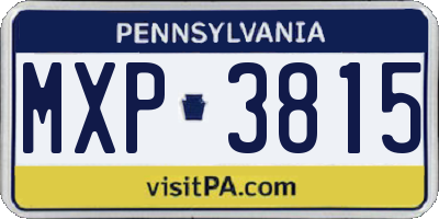 PA license plate MXP3815