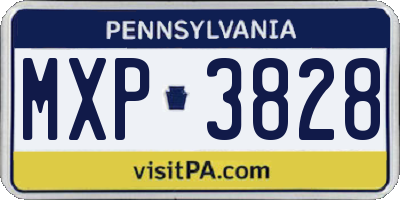 PA license plate MXP3828