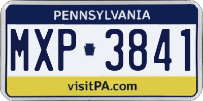 PA license plate MXP3841