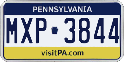 PA license plate MXP3844