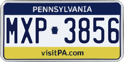 PA license plate MXP3856