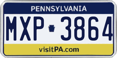 PA license plate MXP3864
