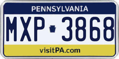 PA license plate MXP3868