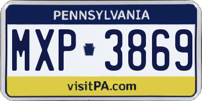 PA license plate MXP3869