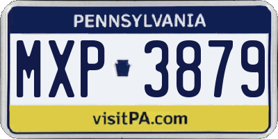 PA license plate MXP3879