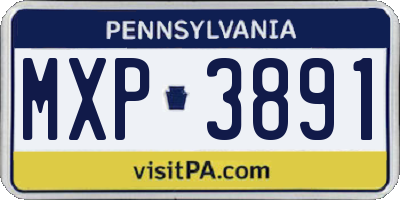 PA license plate MXP3891