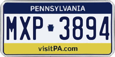 PA license plate MXP3894