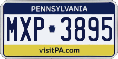 PA license plate MXP3895