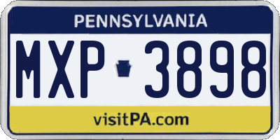 PA license plate MXP3898