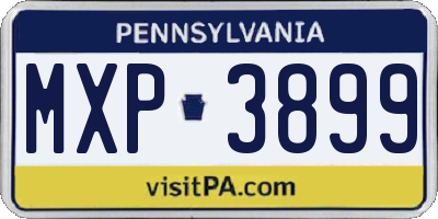 PA license plate MXP3899