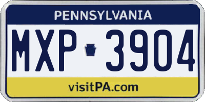 PA license plate MXP3904