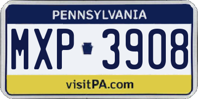 PA license plate MXP3908