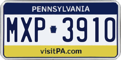 PA license plate MXP3910
