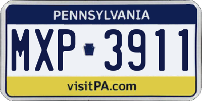 PA license plate MXP3911