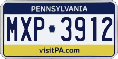 PA license plate MXP3912