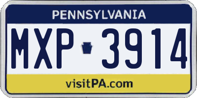 PA license plate MXP3914