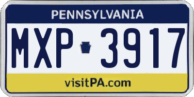PA license plate MXP3917
