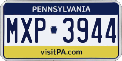 PA license plate MXP3944