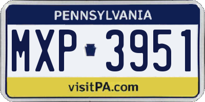 PA license plate MXP3951