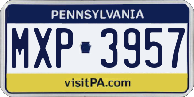 PA license plate MXP3957
