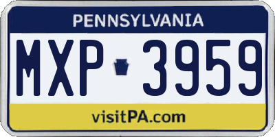 PA license plate MXP3959