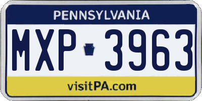 PA license plate MXP3963