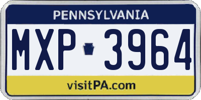 PA license plate MXP3964