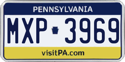 PA license plate MXP3969