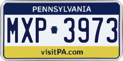 PA license plate MXP3973