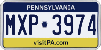 PA license plate MXP3974