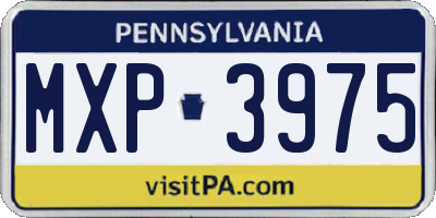 PA license plate MXP3975