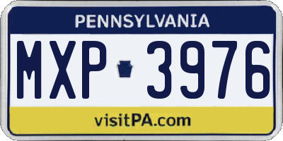 PA license plate MXP3976