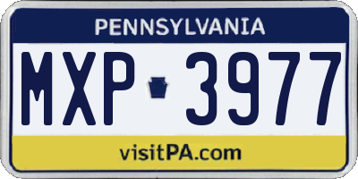 PA license plate MXP3977