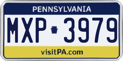 PA license plate MXP3979