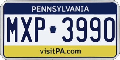 PA license plate MXP3990