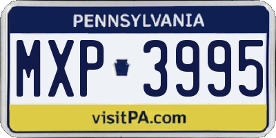 PA license plate MXP3995