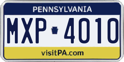 PA license plate MXP4010